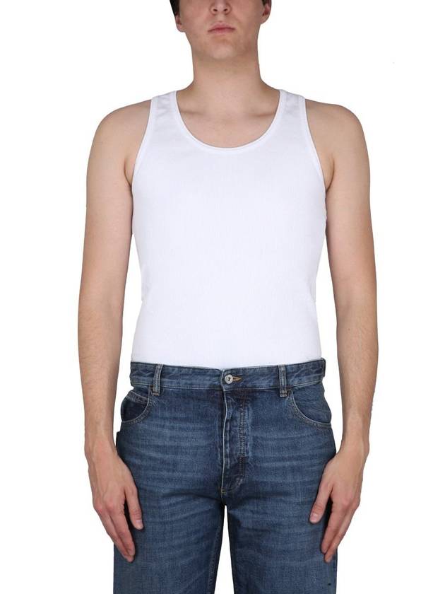 Bottega Veneta Men's Stretch Cotton Sleeveless Chalk