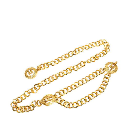 Chanel Vintage Coco Mark Chain Belt Gold