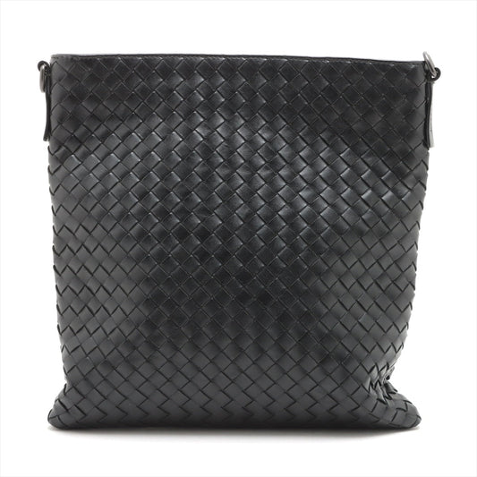 Bottega Veneta  Intrecciato Leather Shoulder Bag Black