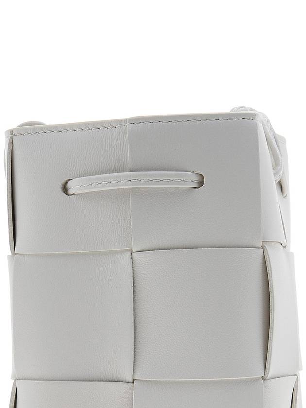 Bottega Veneta Intrecciato Cassette Small Bucket Bag White