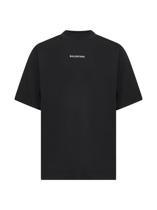 Balenciaga Men Black New Balenciaga Back Medium Fit T-Shirt