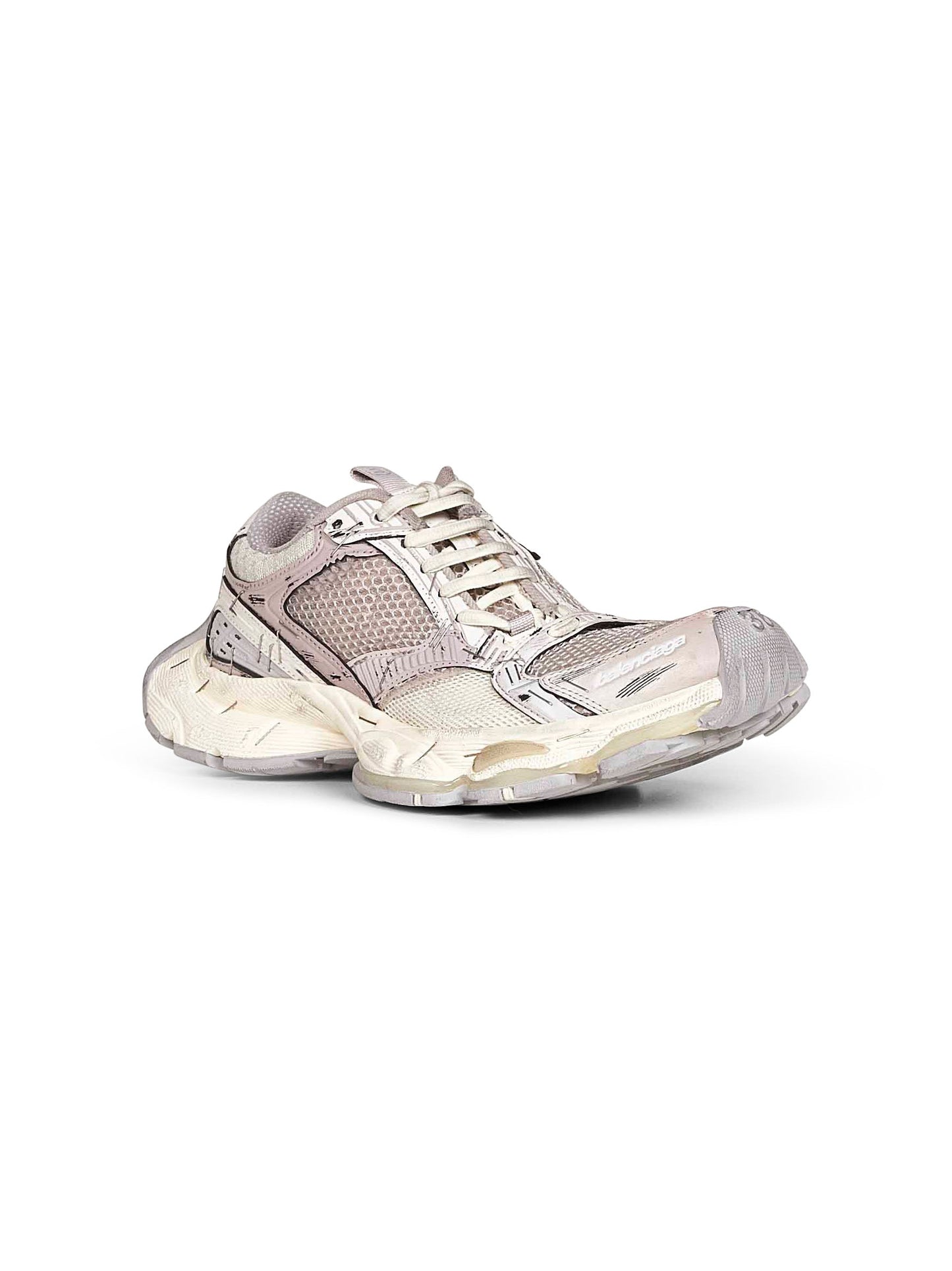 Balenciaga Women Beige And Grey Stapler Sneakers