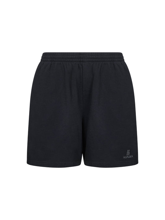 Balenciaga Men Black Dry Fleece Nano Bb Shorts
