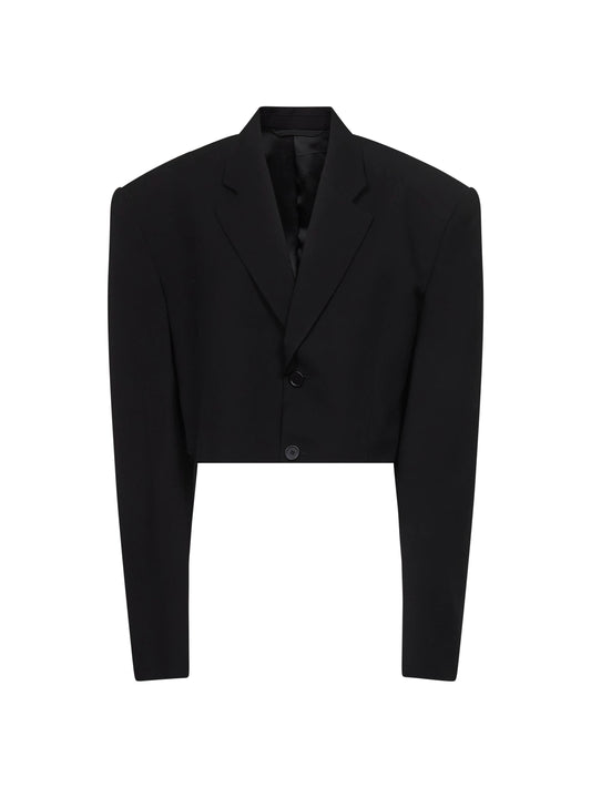 Balenciaga Women Black Cut Off Single Breasted Jacket