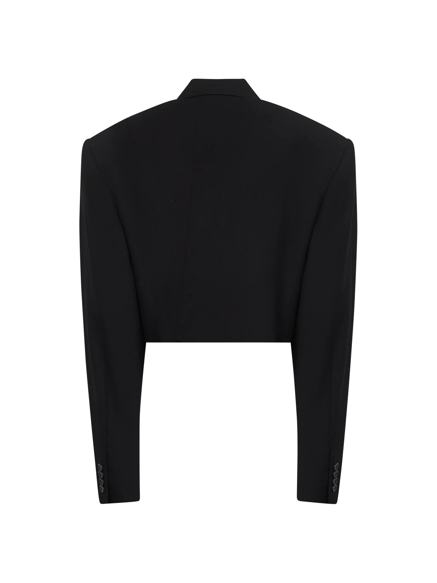 Balenciaga Women Black Cut Off Single Breasted Jacket