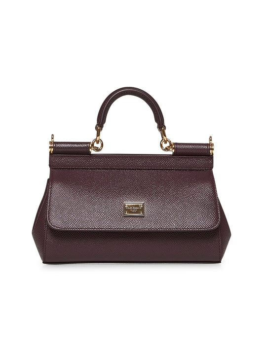Dolce & Gabbana Women Burgundy Small Sicily Handbag