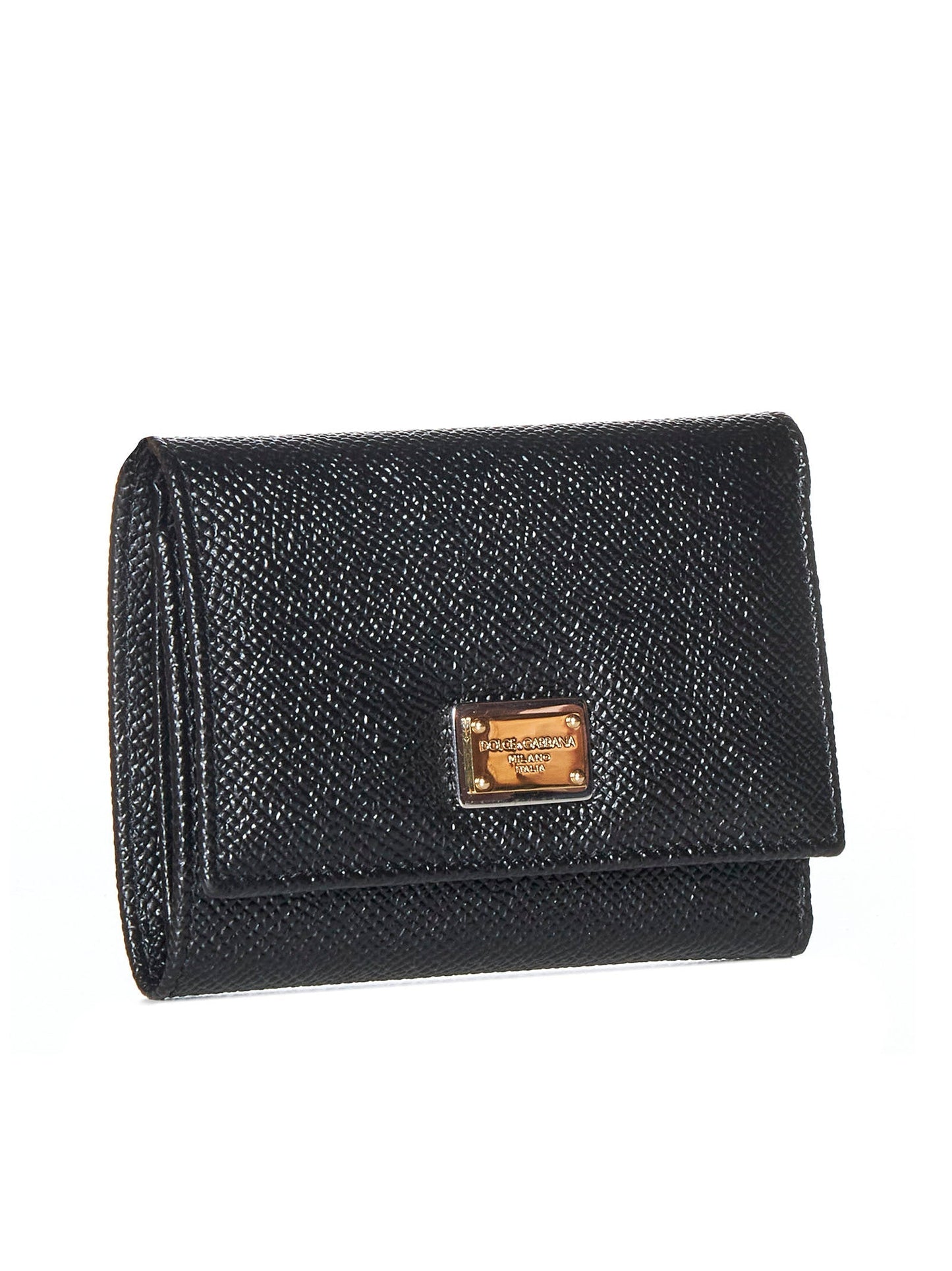 Dolce & Gabbana Women Black Dauphine Leather Wallet
