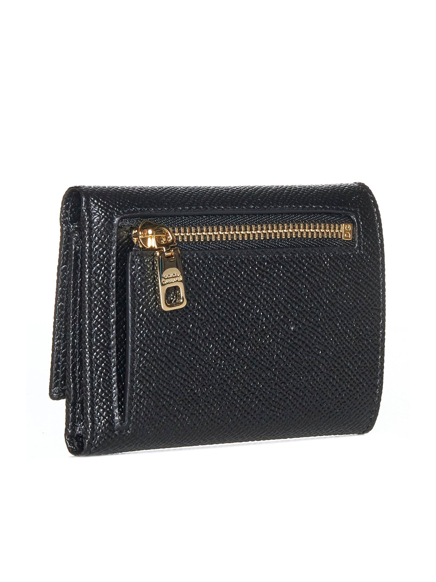 Dolce & Gabbana Women Black Dauphine Leather Wallet