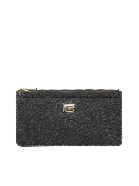 Dolce & Gabbana Women Large Black Dauphine Leather Card Case