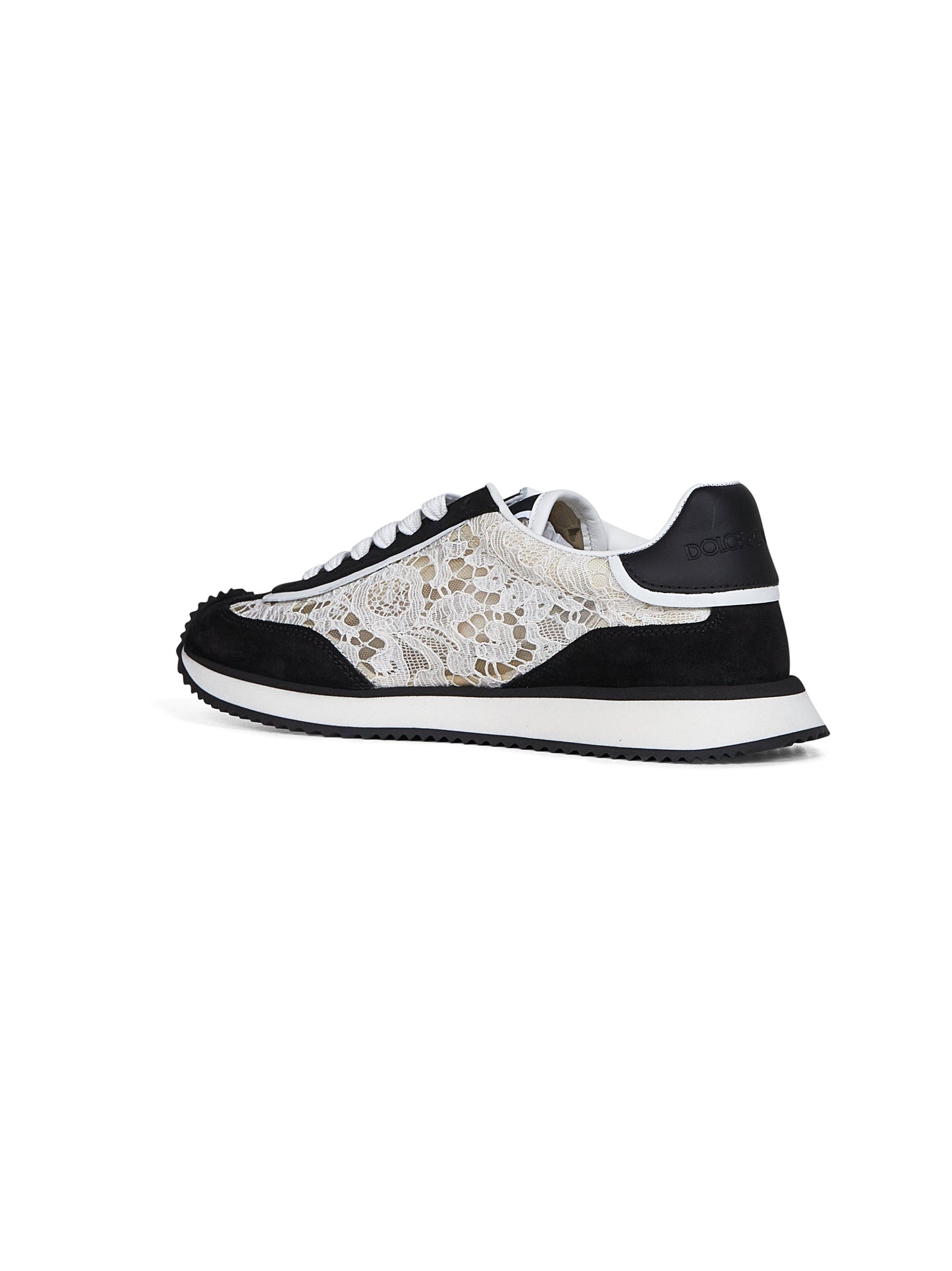 Dolce & Gabbana Women White And Black Dg Cushion Sneakers