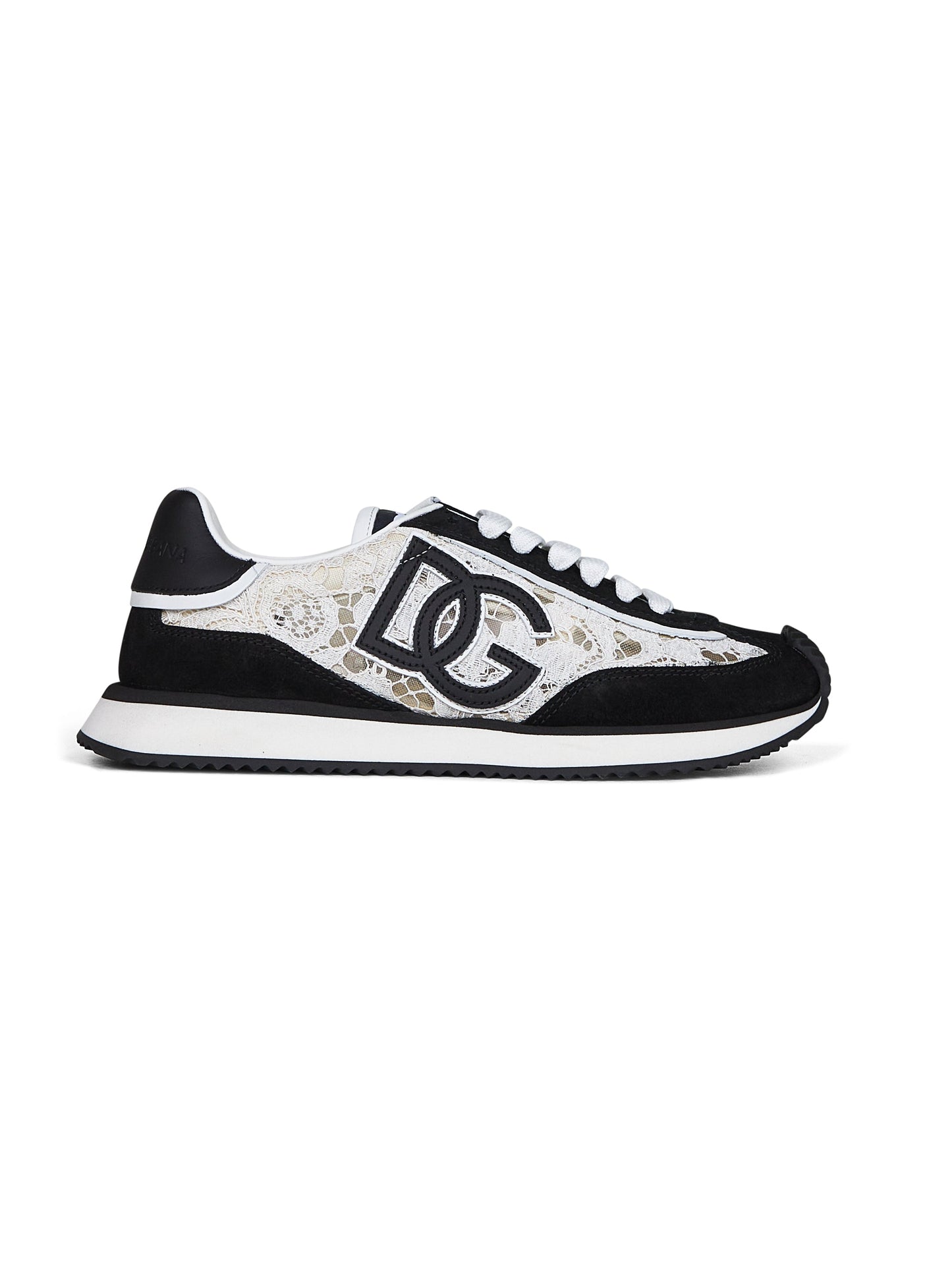Dolce & Gabbana Women White And Black Dg Cushion Sneakers