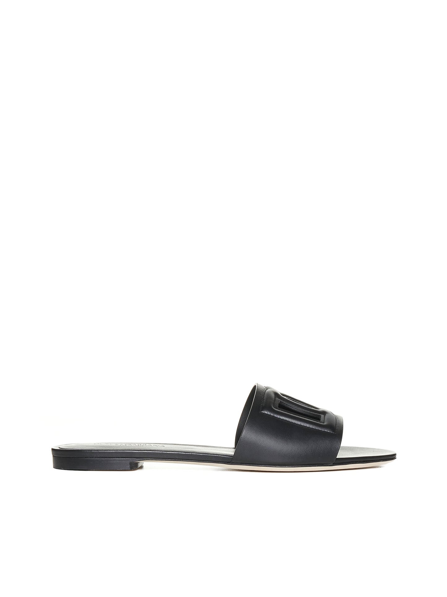 Dolce & Gabbana Women Calfskin Slides With Dg Millennials Logo