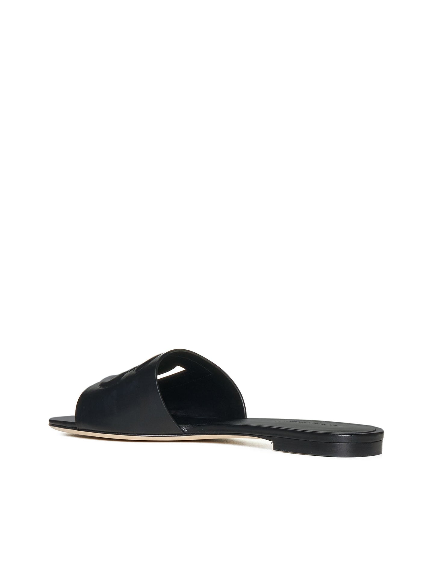 Dolce & Gabbana Women Calfskin Slides With Dg Millennials Logo