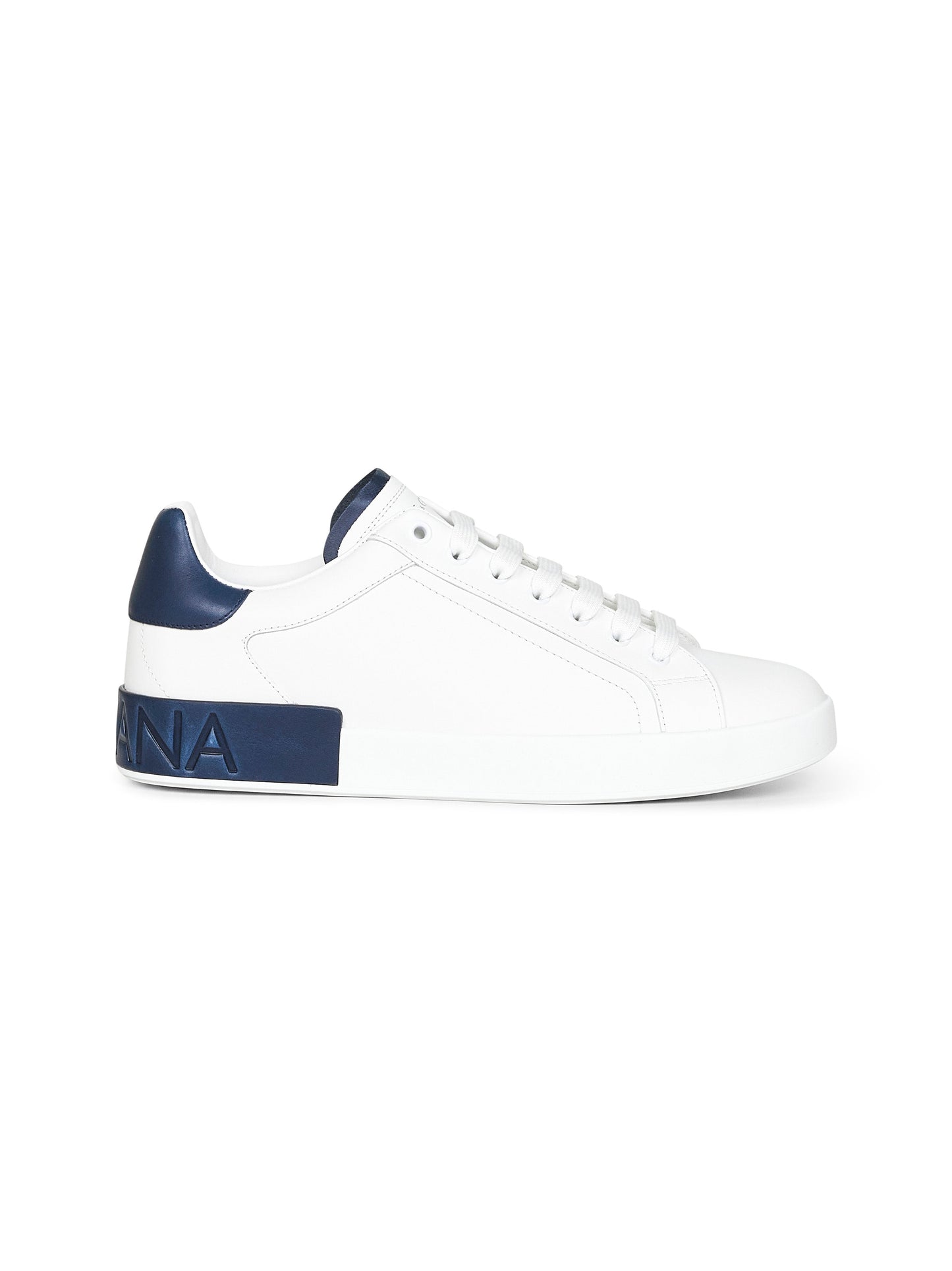 Dolce & Gabbana Men White Calf Leather Portofino Sneakers