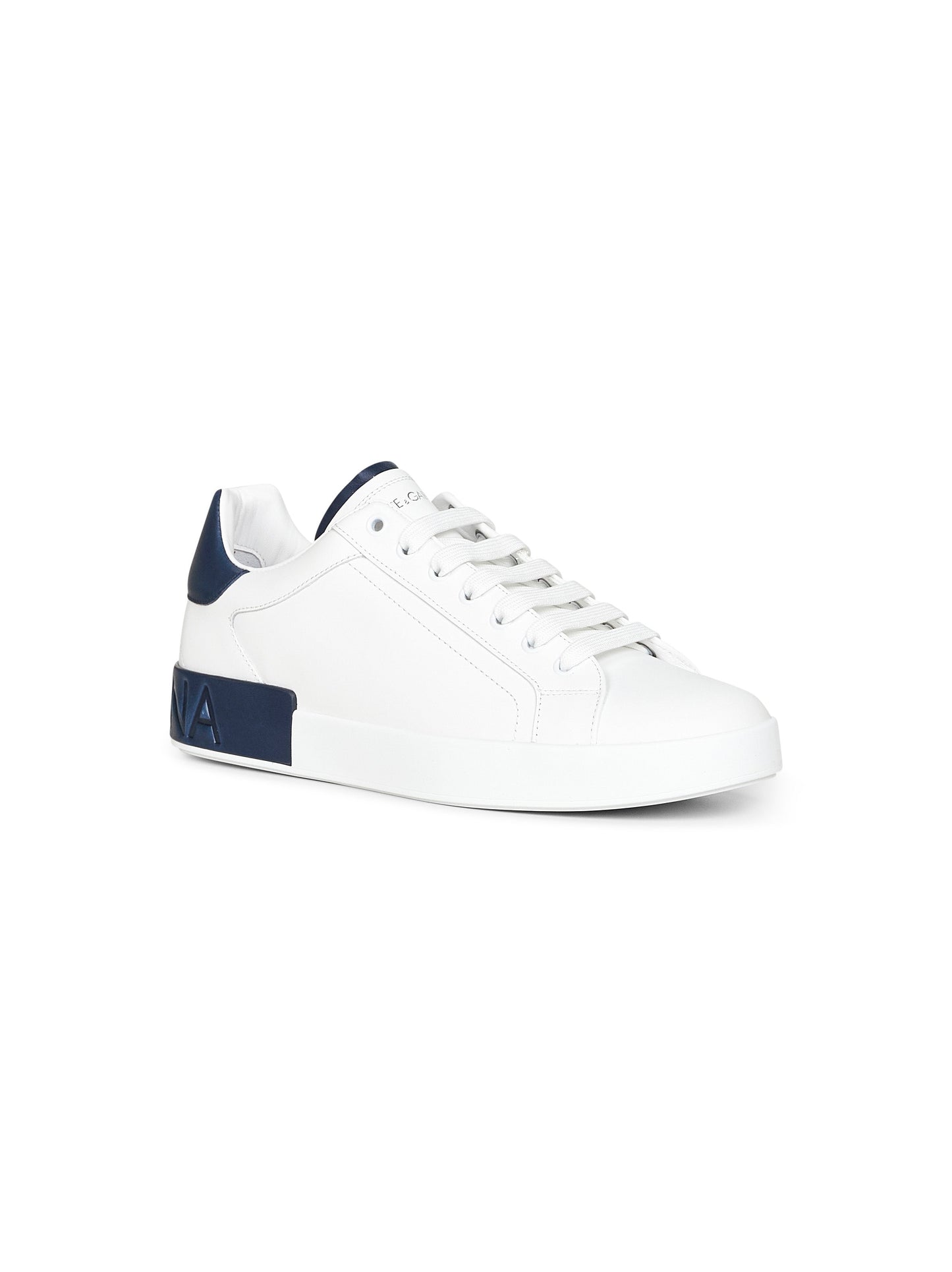 Dolce & Gabbana Men White Calf Leather Portofino Sneakers