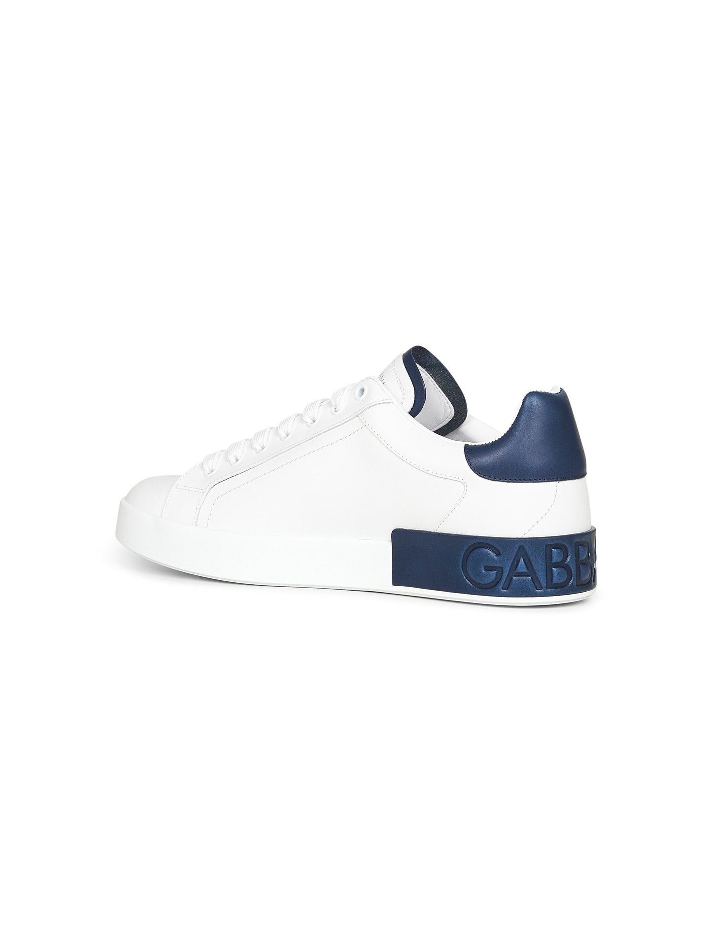 Dolce & Gabbana Men White Calf Leather Portofino Sneakers