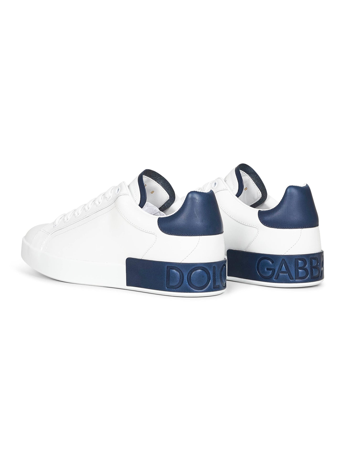Dolce & Gabbana Men White Calf Leather Portofino Sneakers