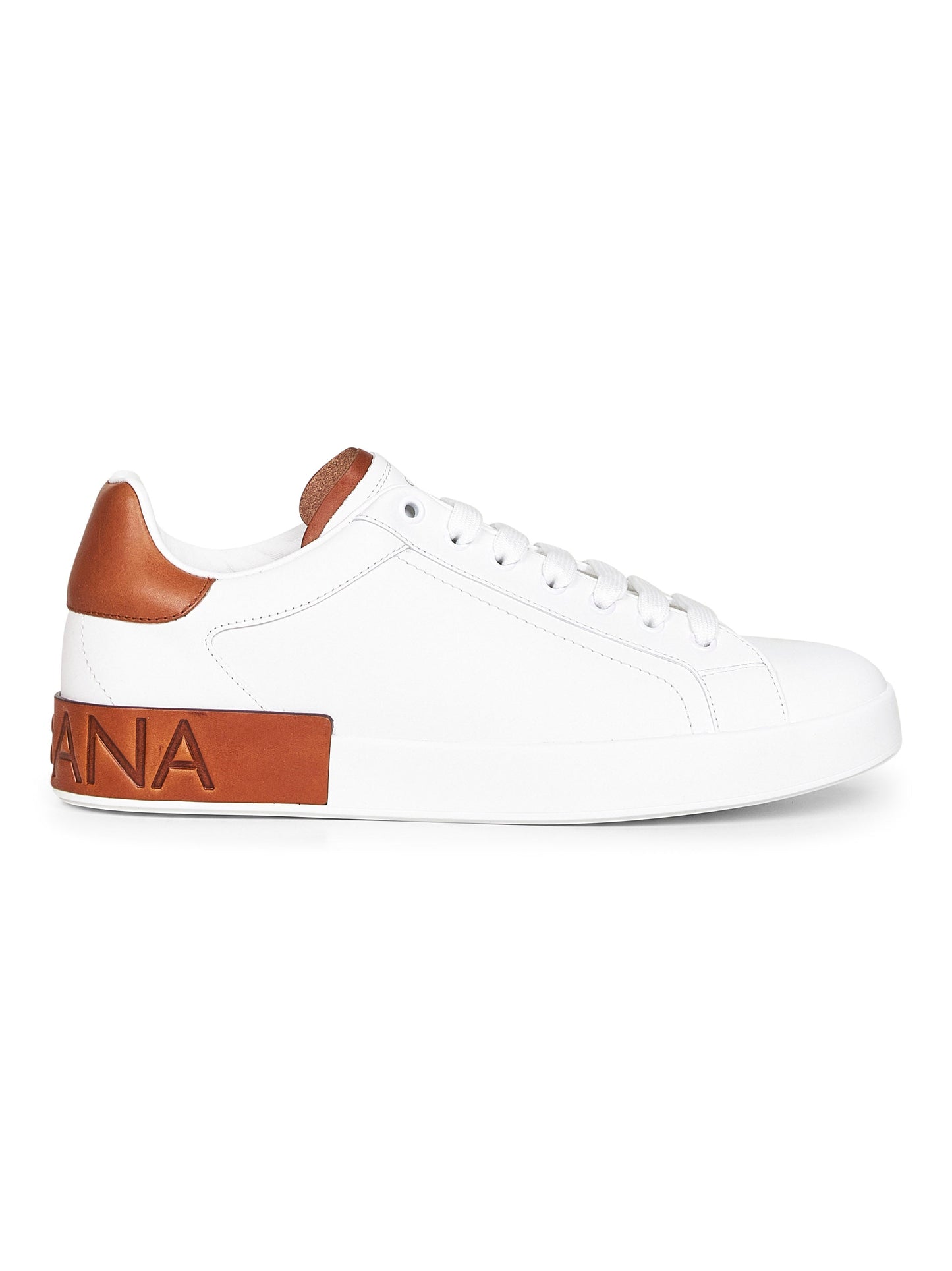 Dolce & Gabbana Men White Calf Leather Portofino Sneakers