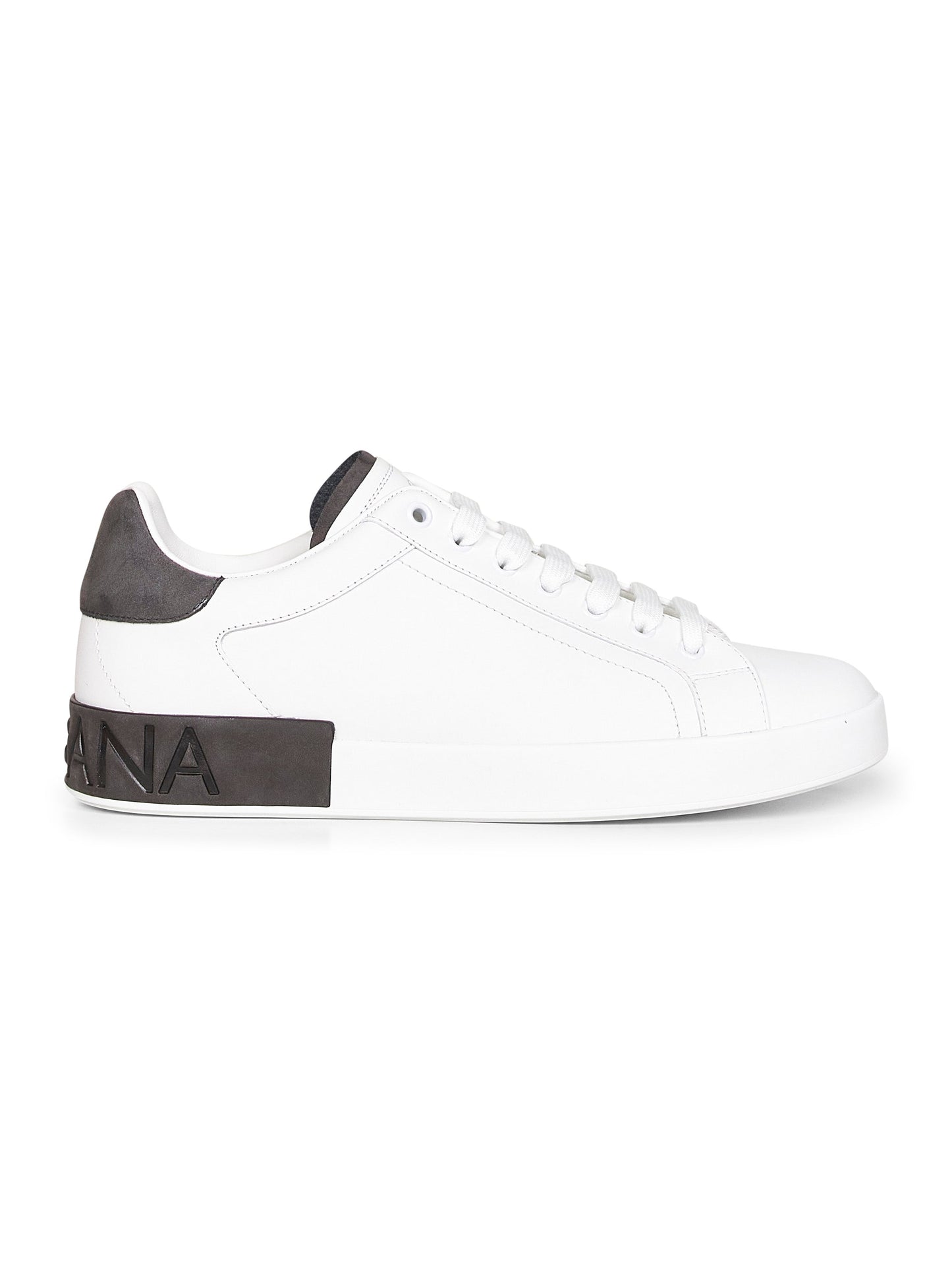 Dolce & Gabbana Men White Calf Leather Portofino Sneakers