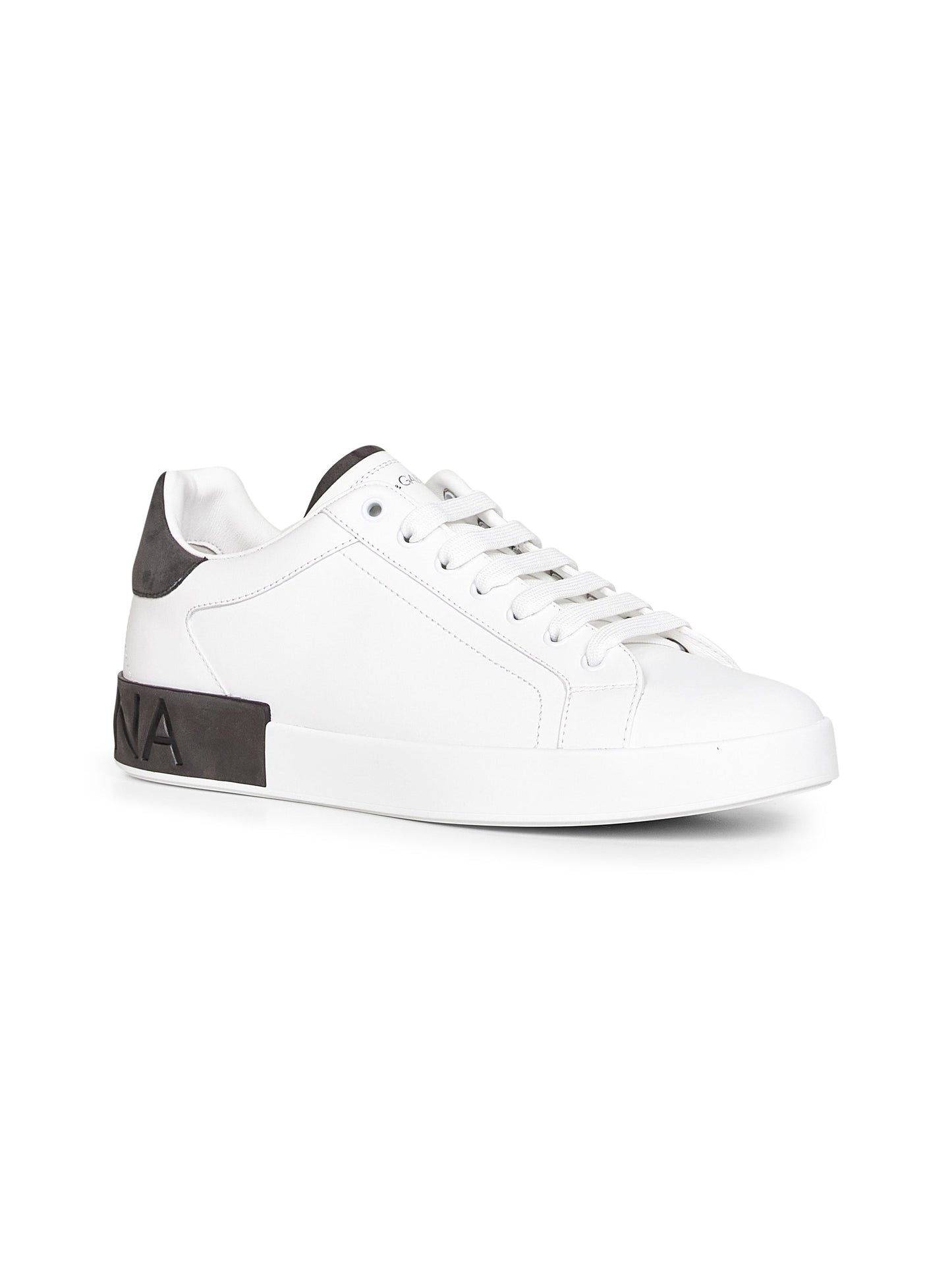 Dolce & Gabbana Men White Calf Leather Portofino Sneakers