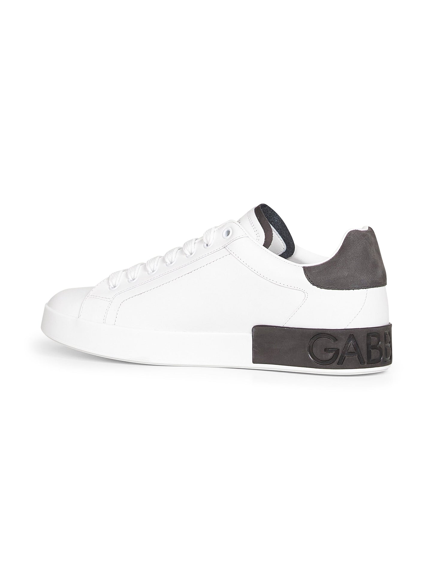 Dolce & Gabbana Men White Calf Leather Portofino Sneakers