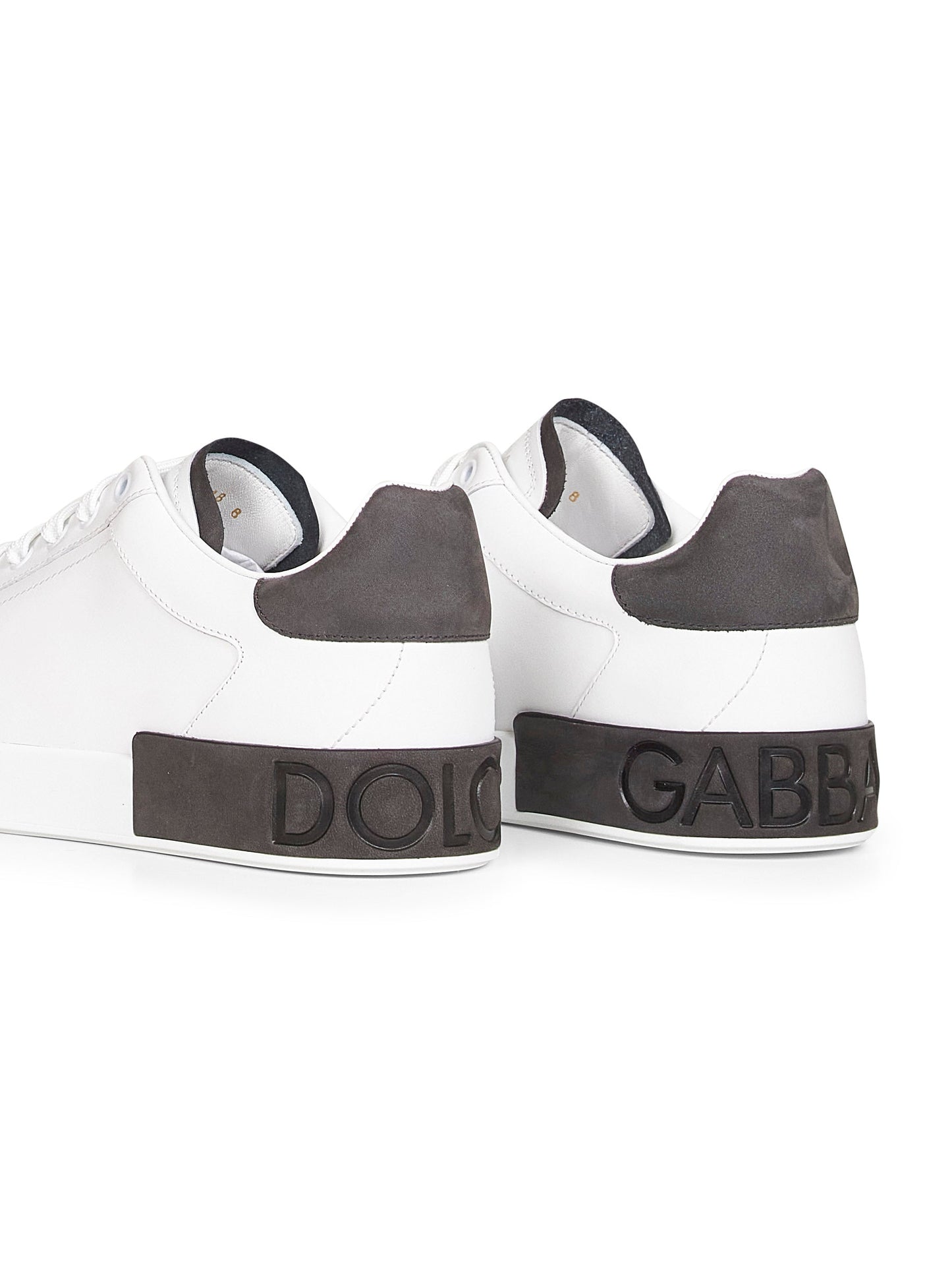 Dolce & Gabbana Men White Calf Leather Portofino Sneakers