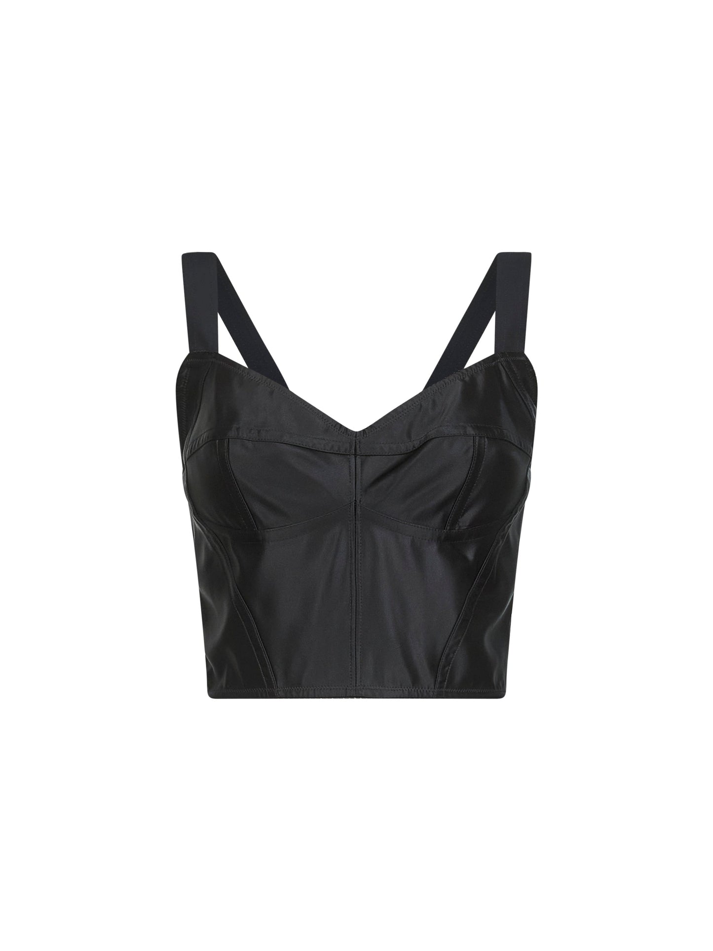 Dolce & Gabbana Women Black Charmeuse Corset Bustier Top