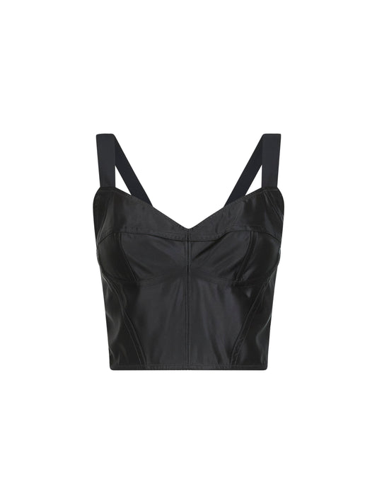 Dolce & Gabbana Women Black Charmeuse Corset Bustier Top