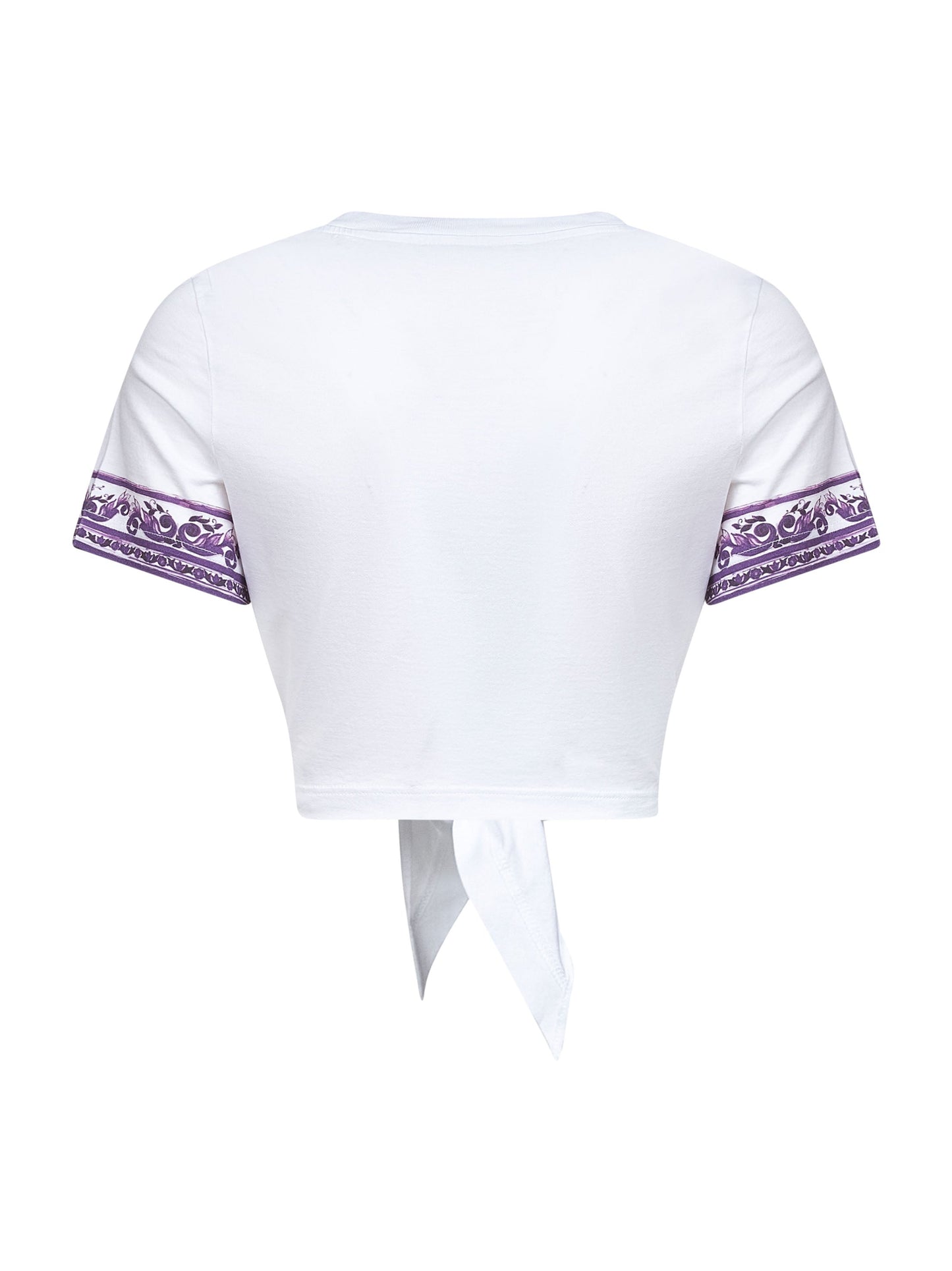 Dolce & Gabbana Women White Cotton Tie-Front T-Shirt