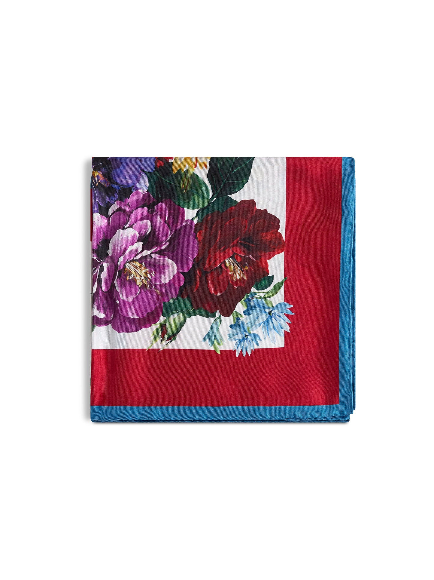 Dolce & Gabbana Women Flower Bouquet Print Silk Twill Scarf