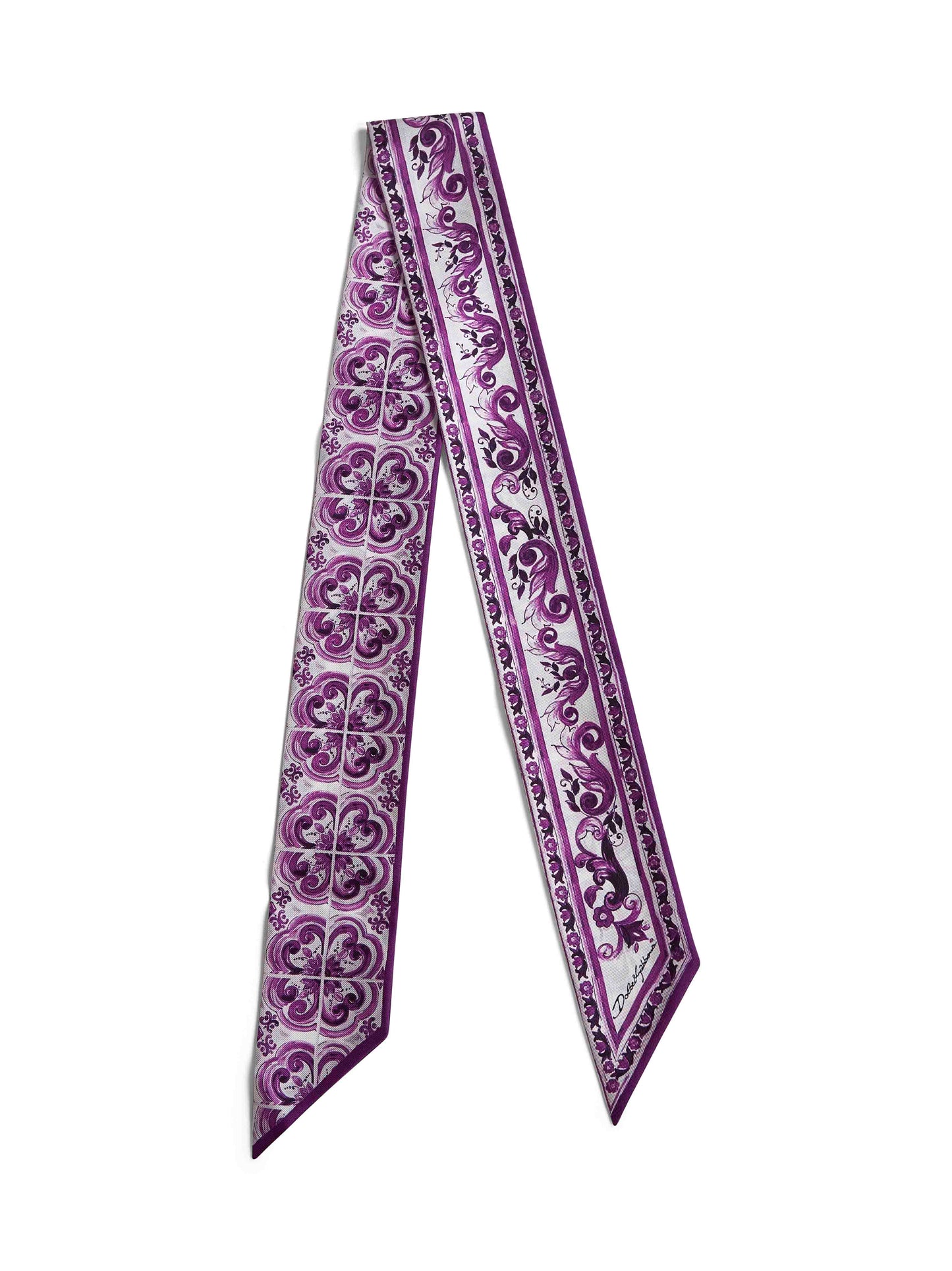 Dolce & Gabbana Women Silk Twill Maiolica Print Bandeau