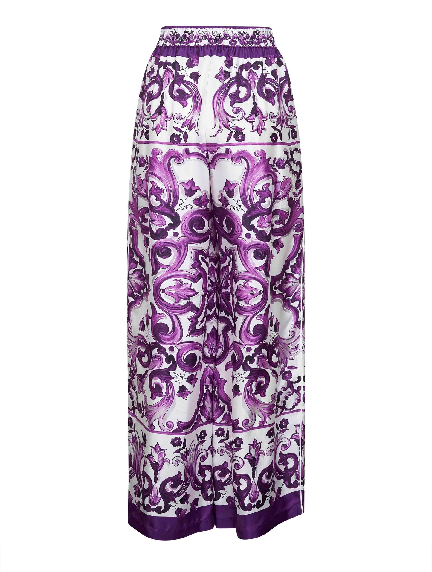 Dolce & Gabbana Women Maiolica Print Twill Trousers