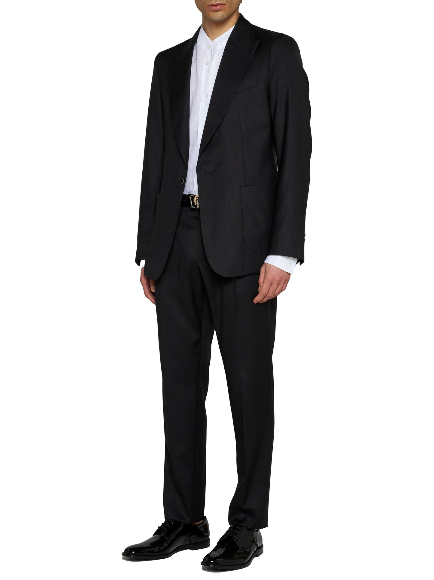 Dolce & Gabbana Men Black Wool And Silk Miami Single-Breasted Blazer