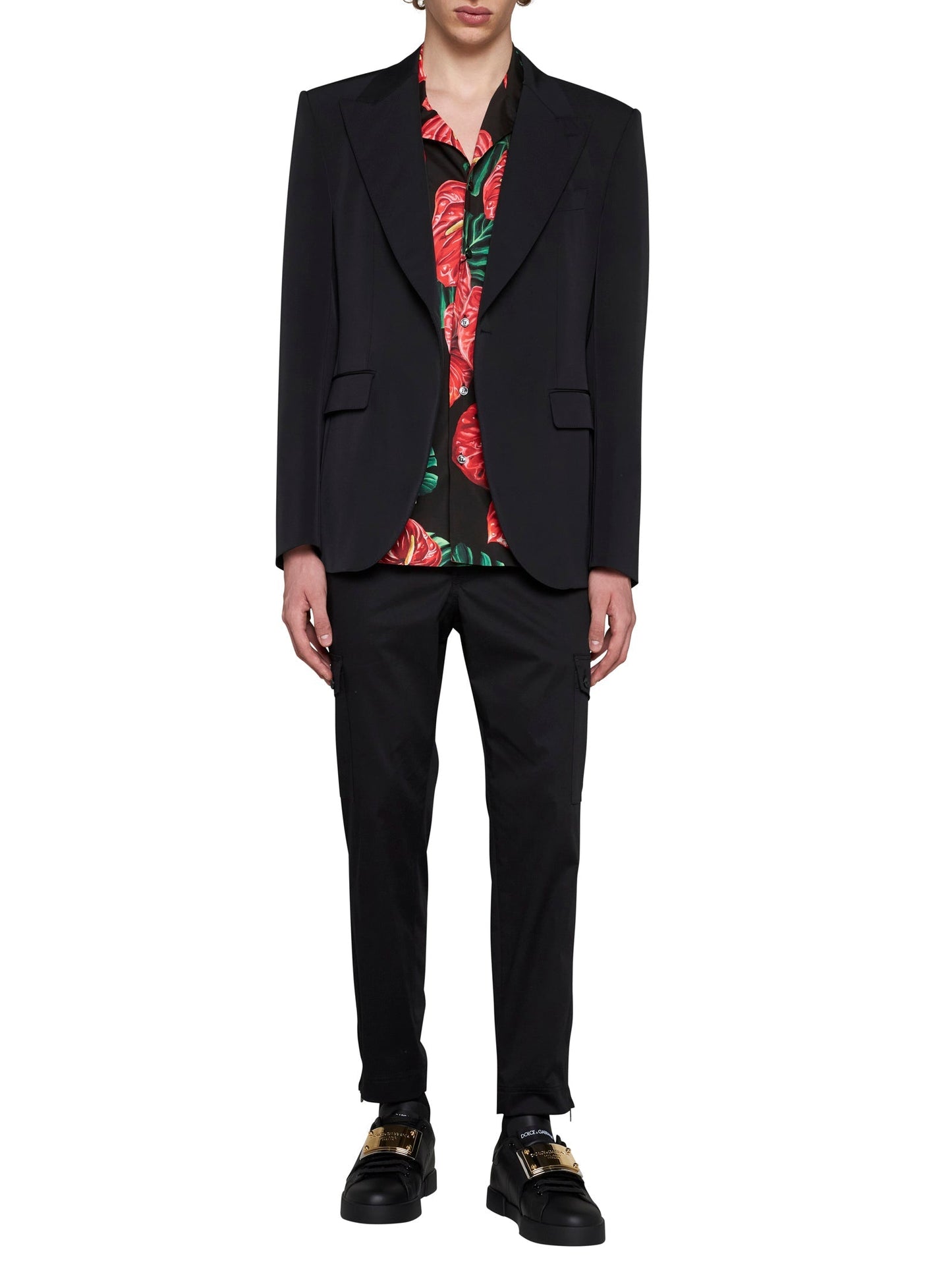 Dolce & Gabbana Men Black Technical Fabric Sicilia Single-Breasted Blazer