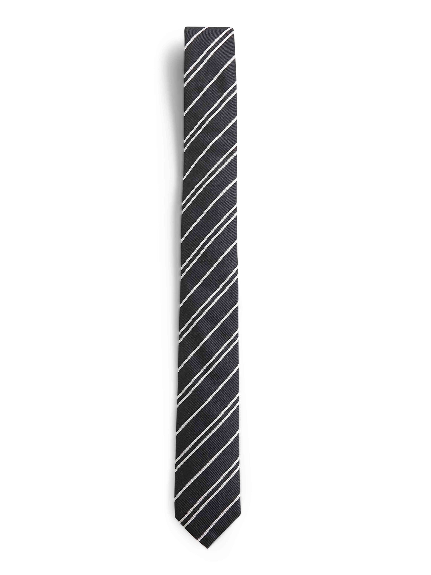 Dolce & Gabbana Men Black Striped Jacquard Silk Martini Tie