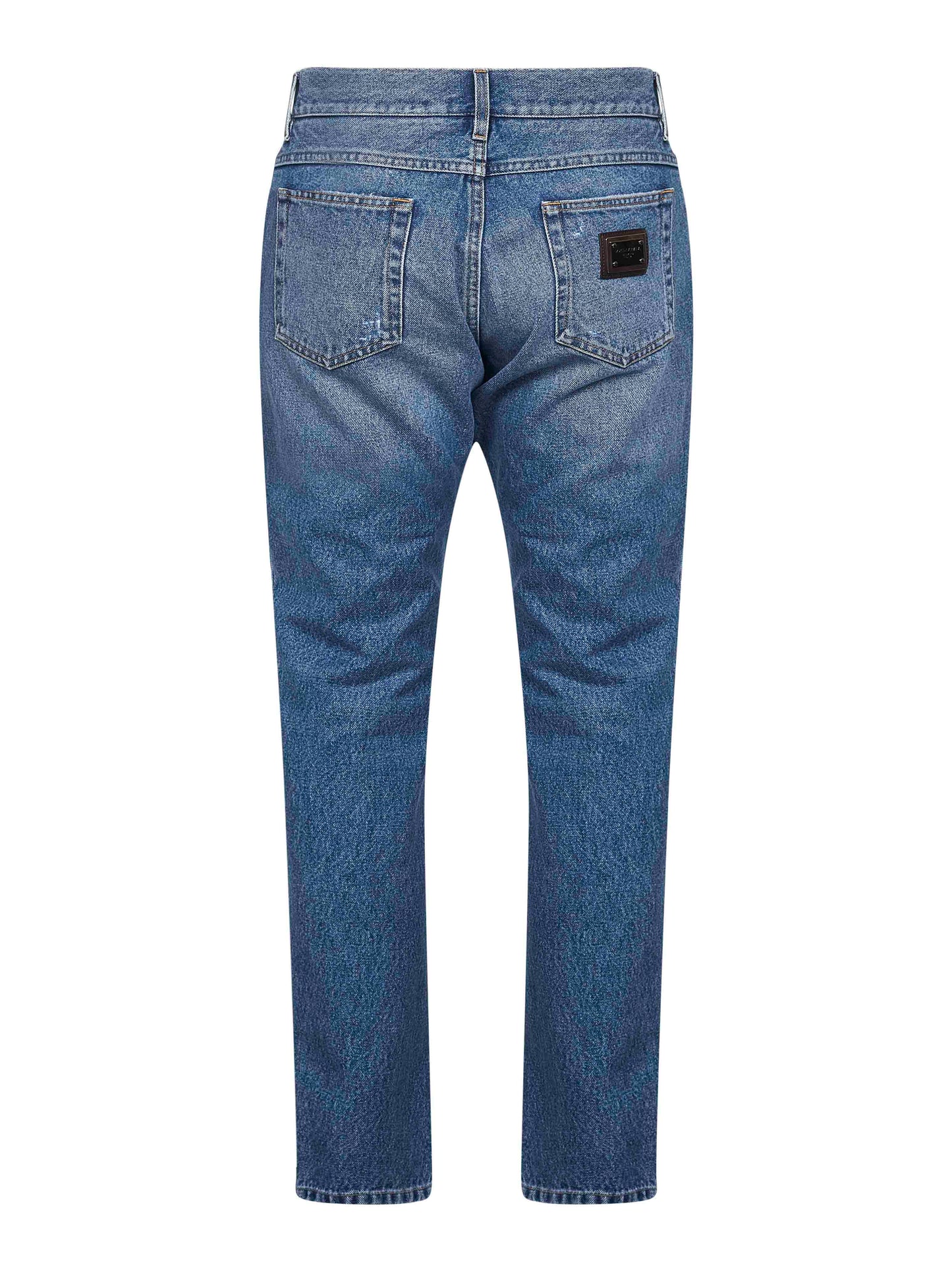 Dolce & Gabbana Men Blue Cotton Denim Regular Jeans