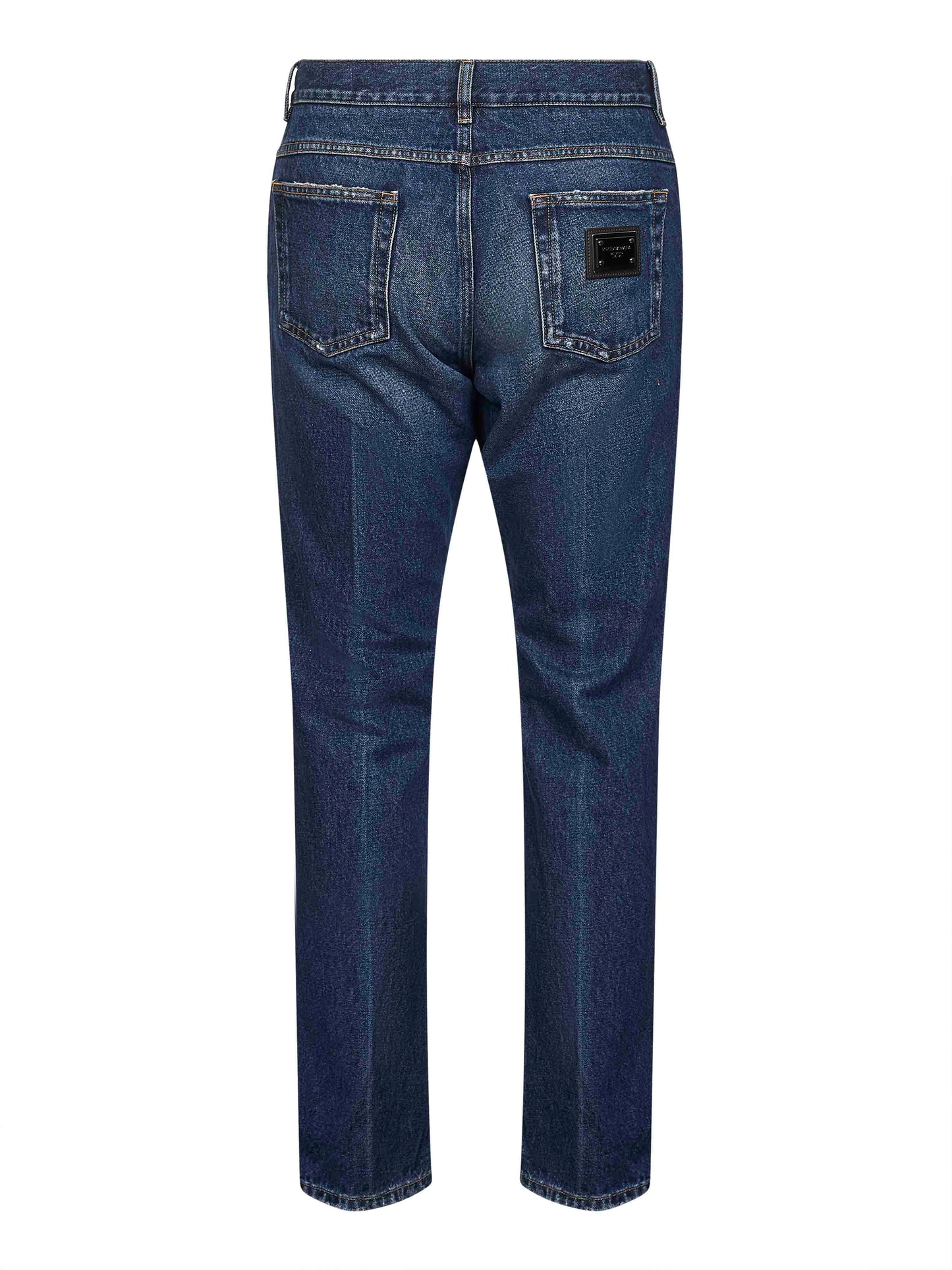Dolce & Gabbana Men Blue Cotton Denim Regular Jeans