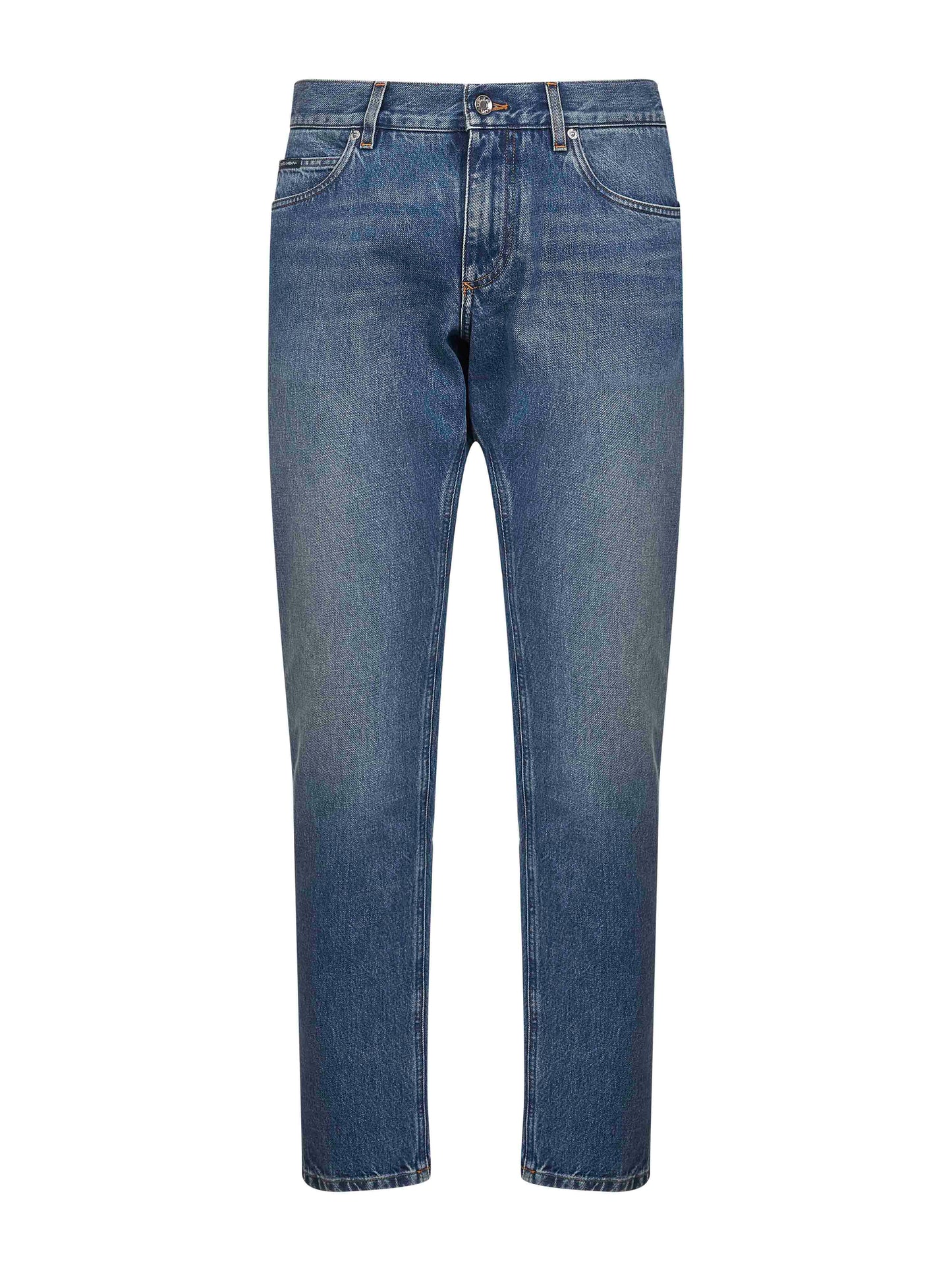 Dolce & Gabbana Men Blue Cotton Denim Regular Jeans