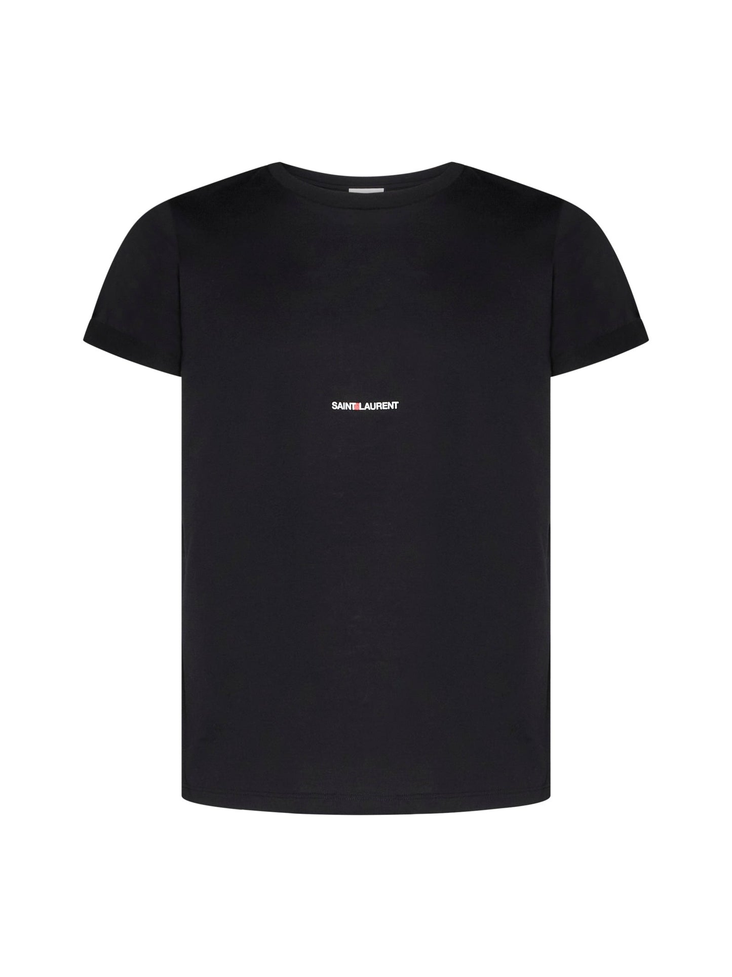Saint Laurent Men Logo Cotton T-Shirt <Br/>