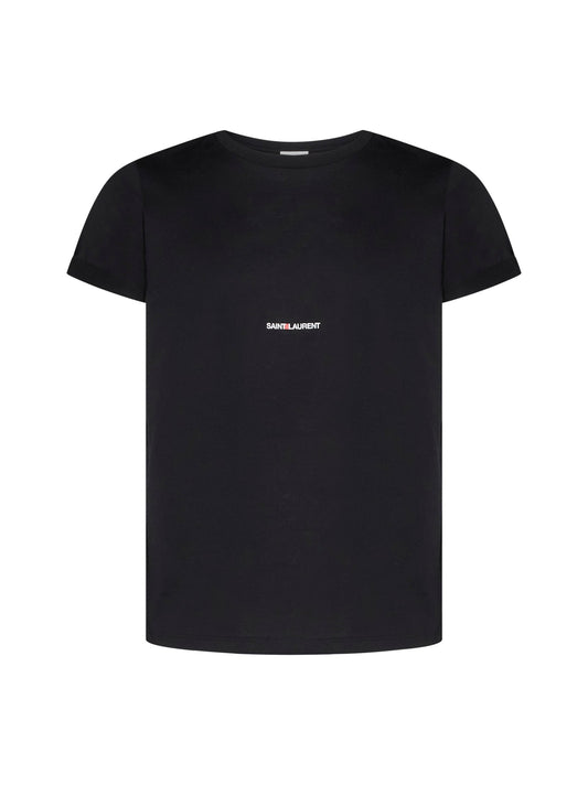 Saint Laurent Men Logo Cotton T-Shirt <Br/>