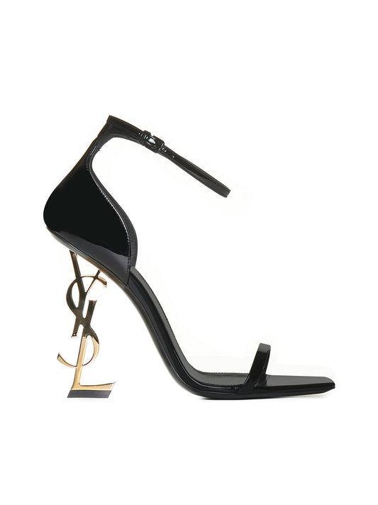 Saint Laurent Women Opyum Ysl Patent Leather Sandals