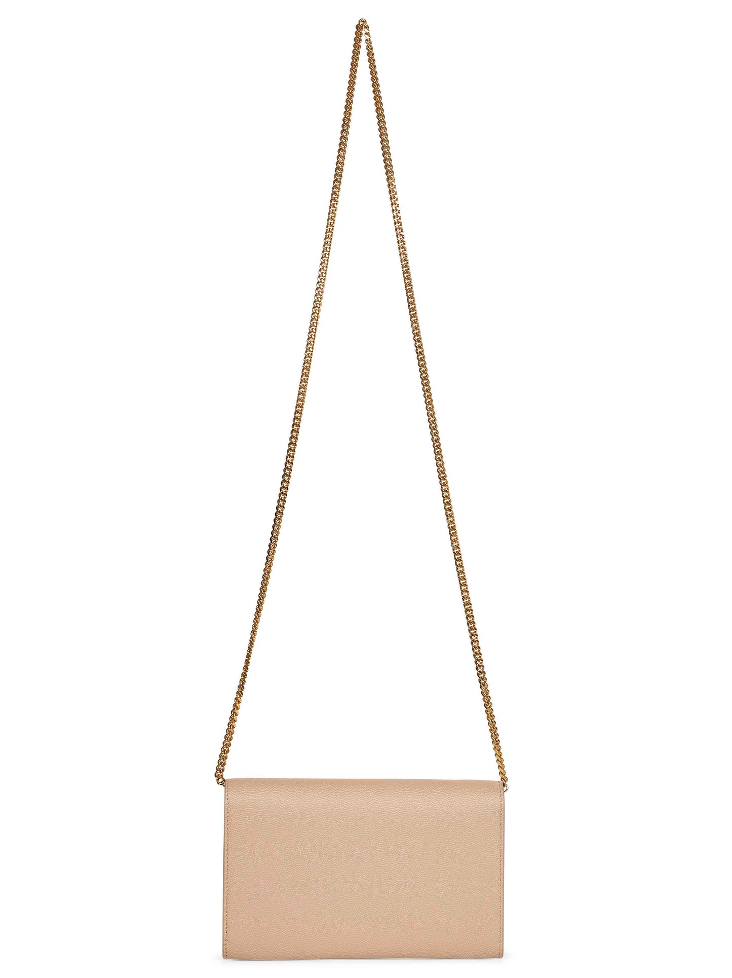 Saint Laurent Women Dark Beige Uptown Chain Wallet