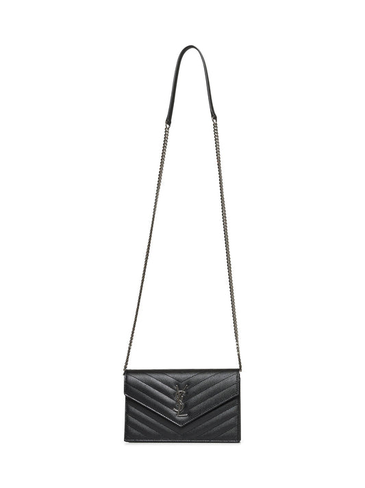 Saint Laurent Women Pochette Envelope With Classic Cassandre Chain In Grain De Poudre Leather