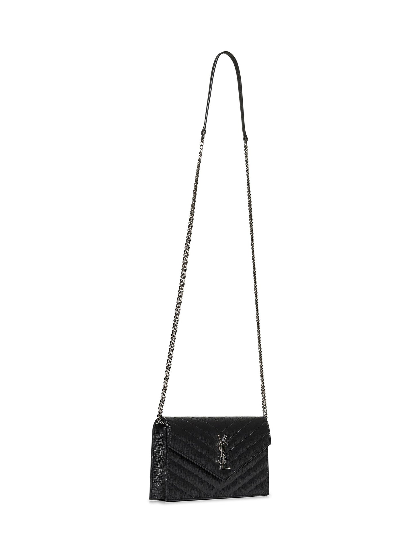 Saint Laurent Women Pochette Envelope With Classic Cassandre Chain In Grain De Poudre Leather