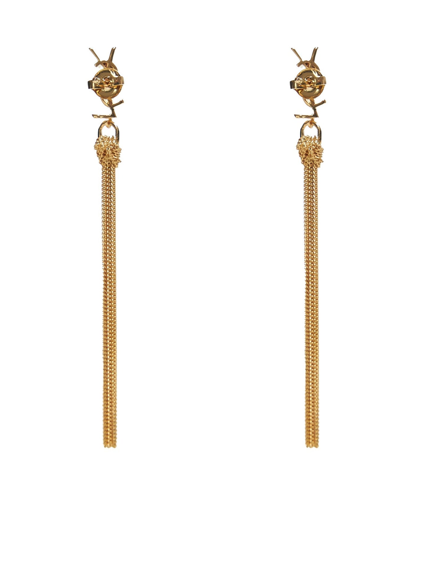 Saint Laurent Women Cassandre Metal Earrings With Tassel