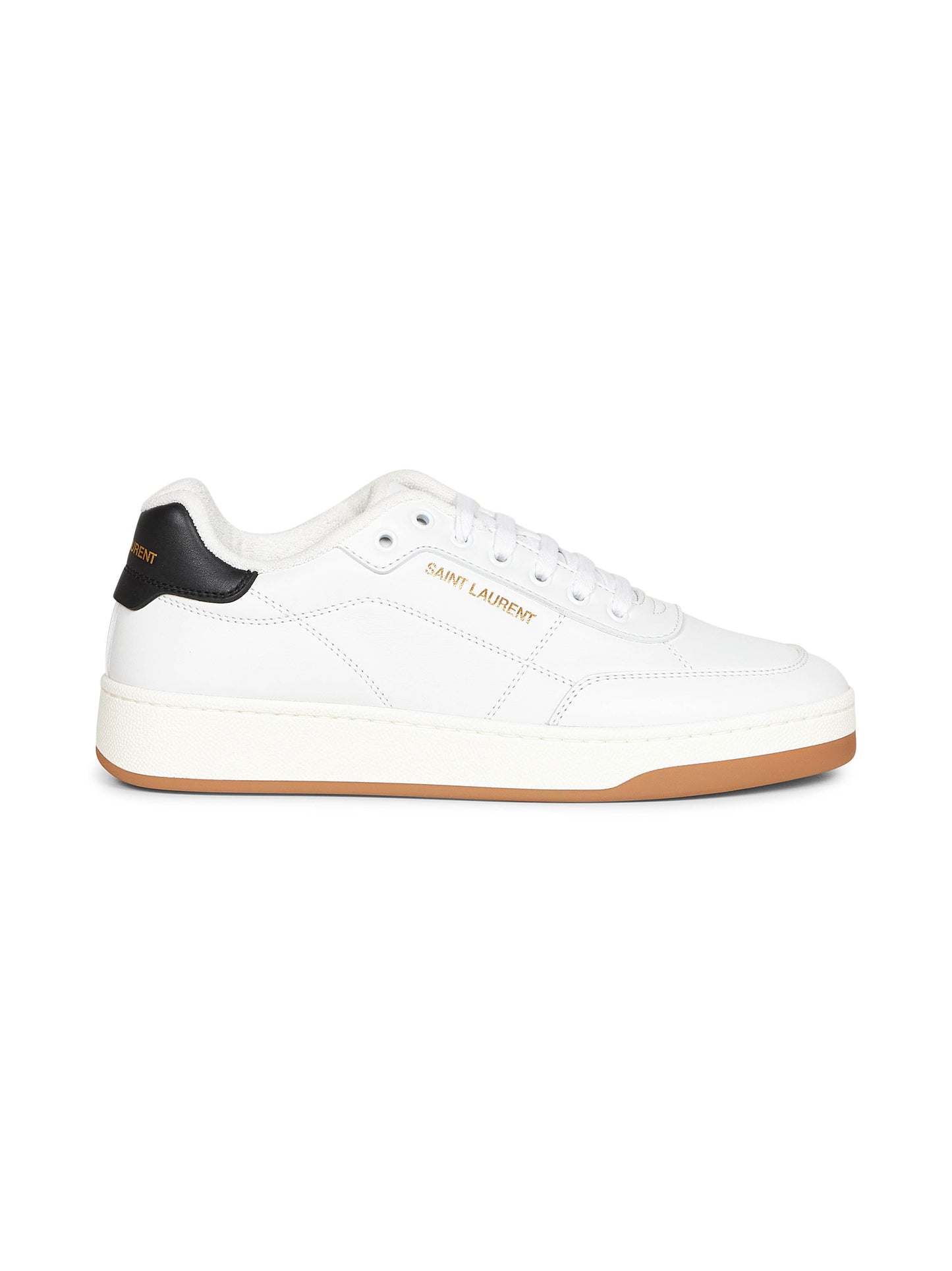 Saint Laurent Men White Smooth Leather Sl/61 Sneakers