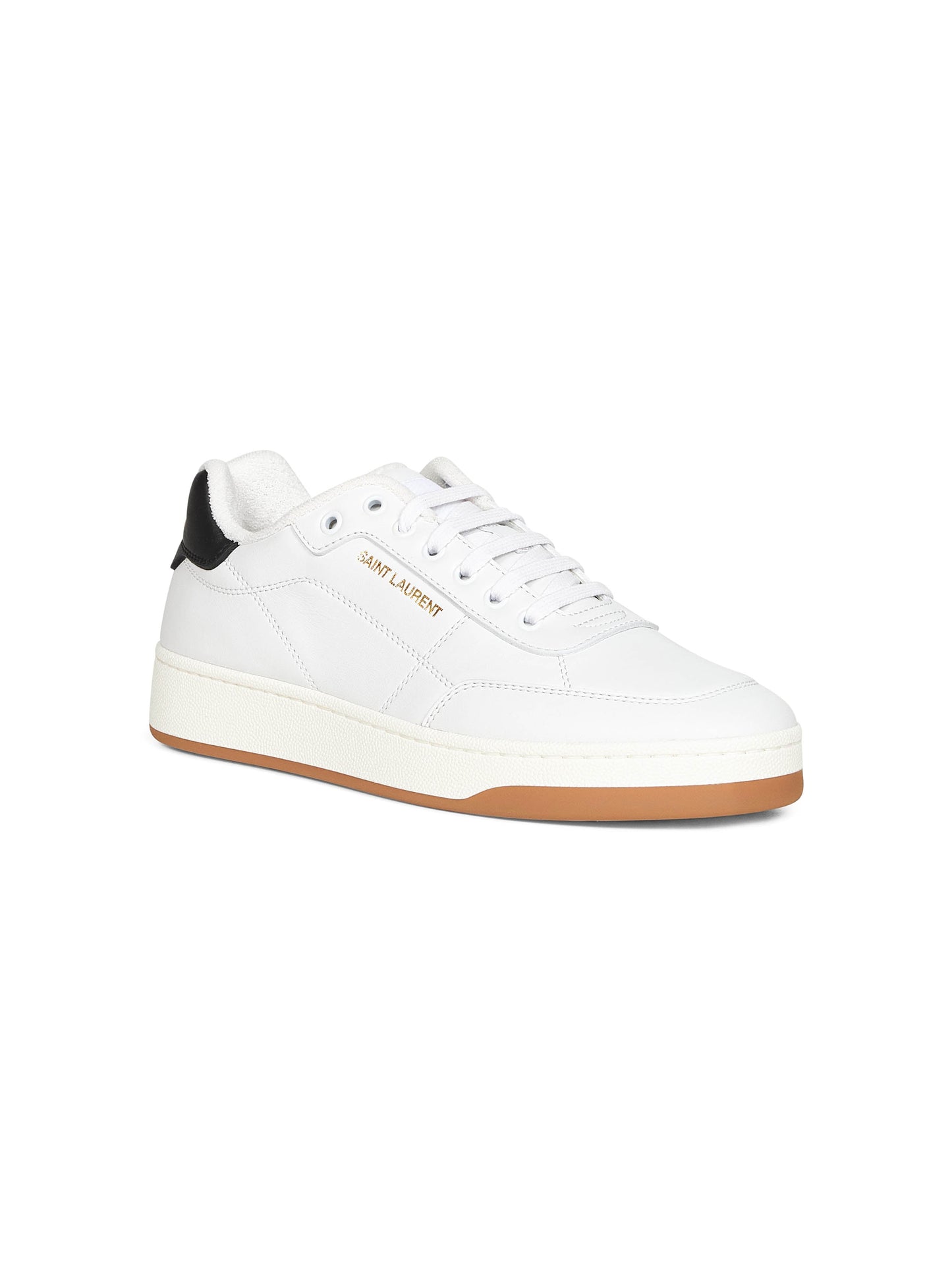Saint Laurent Men White Smooth Leather Sl/61 Sneakers