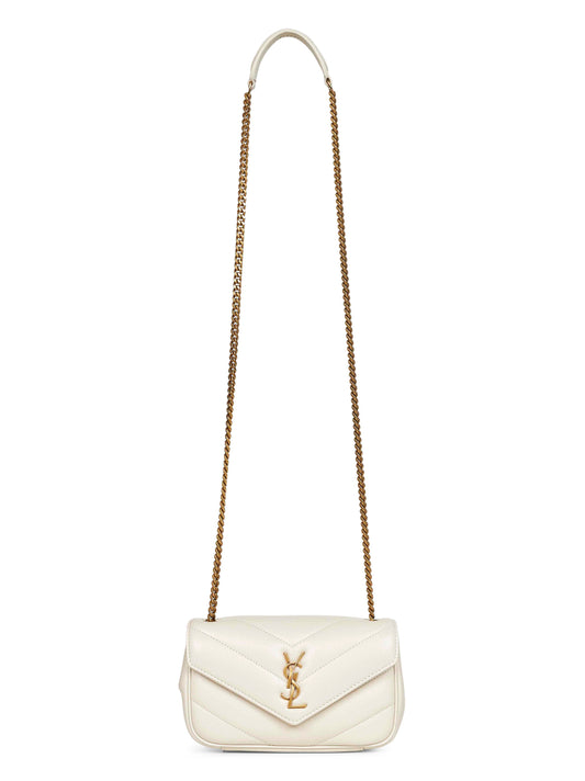 Saint Laurent Women Crema Soft Loulou Mini Crossbody Bag