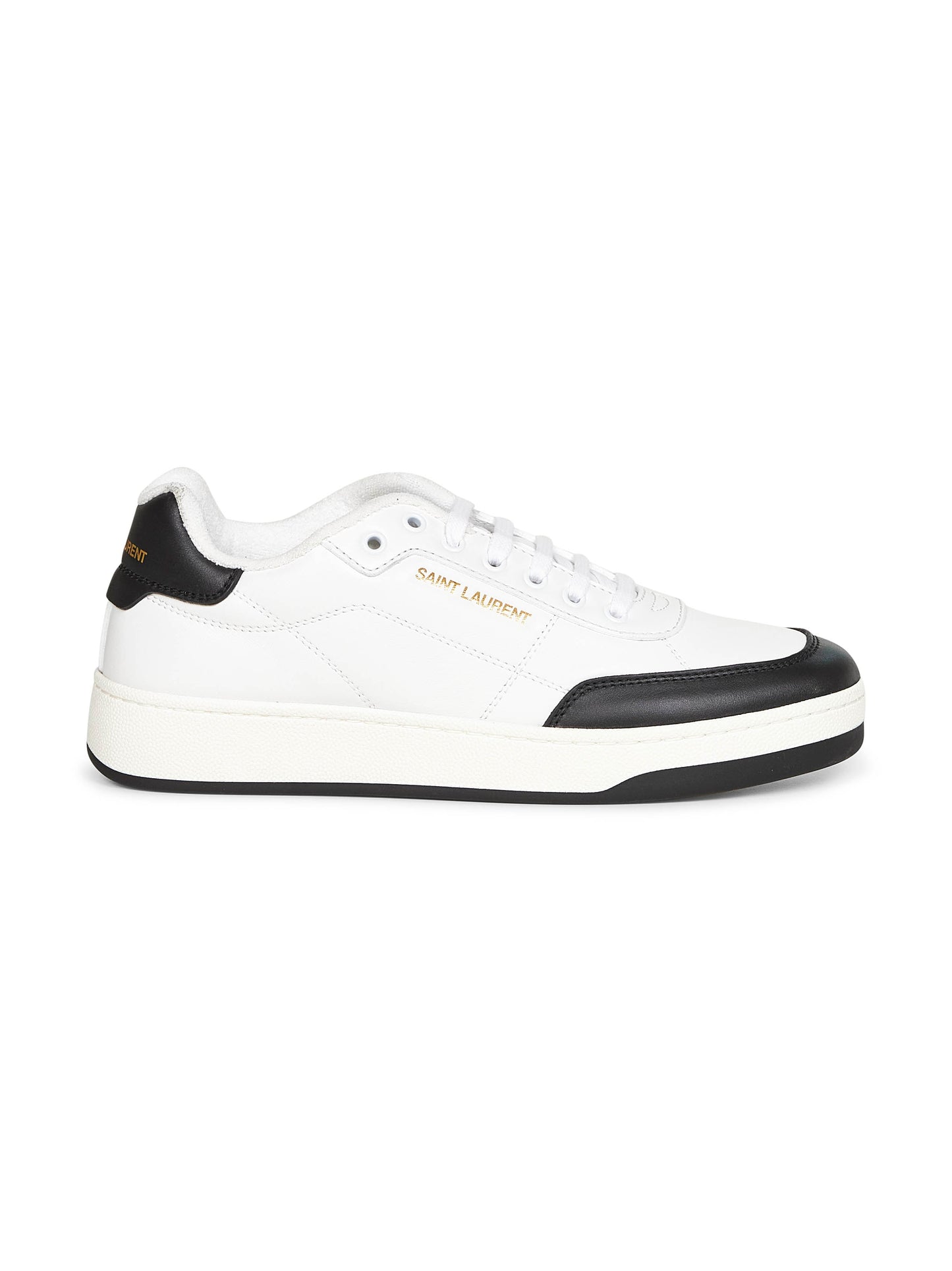 Saint Laurent Men White Smooth Leather Sl/61 Sneakers