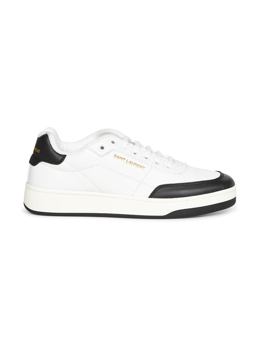 Saint Laurent Men White Smooth Leather Sl/61 Sneakers